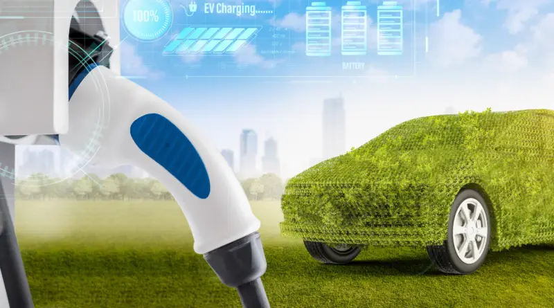 electric green car recharging